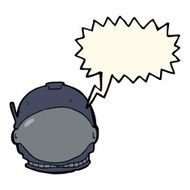 cartoon astronaut face with speech bubble N8
