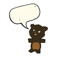 cartoon black bear with speech bubble N46
