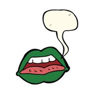cartoon sexy halloween lips symbol with speech bubble N6