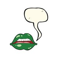 cartoon sexy halloween lips symbol with speech bubble N7