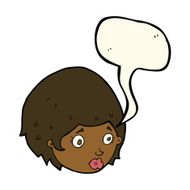 cartoon girl with concerned expression speech bubble N7