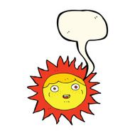 sun cartoon character with speech bubble N7
