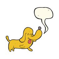 cartoon happy dog with speech bubble N55
