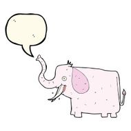 cartoon happy elephant with speech bubble N7