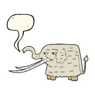 cartoon woolly mammoth with speech bubble N7