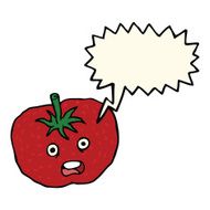 cartoon tomato with speech bubble N28