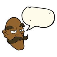 cartoon old man face with speech bubble N8