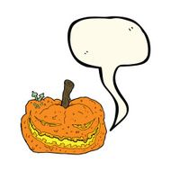 cartoon halloween pumpkin with speech bubble N11