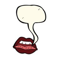 cartoon sexy lips symbol with speech bubble N3