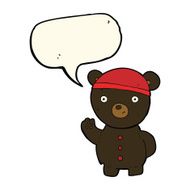 cartoon black bear cub with speech bubble N47
