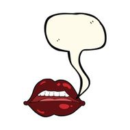 cartoon sexy halloween lips symbol with speech bubble N8