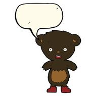 cartoon black bear cub with speech bubble N48