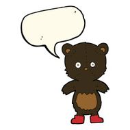 cartoon black bear cub with speech bubble N49