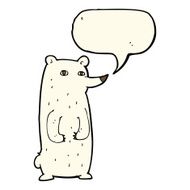 funny cartoon polar bear with speech bubble N17