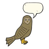 Cartoon owl with speech bubble N46