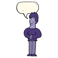 cartoon vampire with speech bubble N97