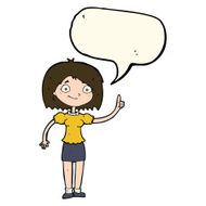 cartoon woman with idea speech bubble N169