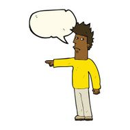 cartoon man pointing with speech bubble N134