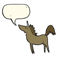 cartoon unicorn with speech bubble N28