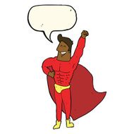 cartoon superhero with speech bubble N16