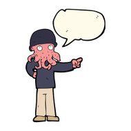 cartoon alien monster man with speech bubble N13