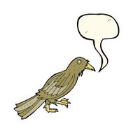 cartoon crow with speech bubble N9