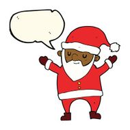 cartoon dancing santa with speech bubble N8