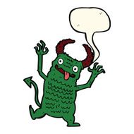 cartoon demon with speech bubble N7