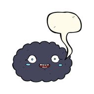 happy cartoon cloud with speech bubble N9