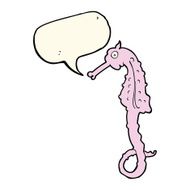 cartoon sea horse with speech bubble N15