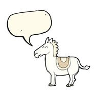 cartoon donkey with speech bubble N5