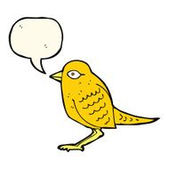 cartoon garden bird with speech bubble N25