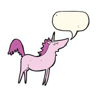 cartoon unicorn with speech bubble N29