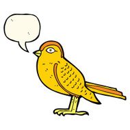 cartoon garden bird with speech bubble N26