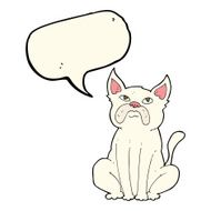 cartoon grumpy little dog with speech bubble N7