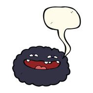 happy cartoon cloud with speech bubble N10