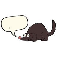cartoon happy dog with speech bubble N56