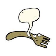 cartoon fork with speech bubble N4