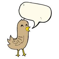 cartoon happy bird with speech bubble N27