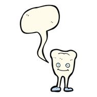 cartoon happy tooth with speech bubble N23