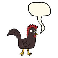 cartoon chicken with speech bubble N12