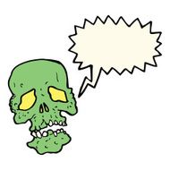 cartoon skull with speech bubble N21