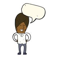 cartoon happy man with speech bubble N331