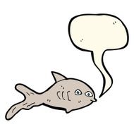 cartoon fish with speech bubble N55