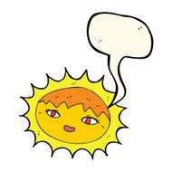 cartoon pretty sun with speech bubble N4