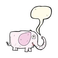 cartoon baby elephant with speech bubble N7