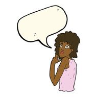 cartoon surprised woman with speech bubble N175
