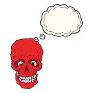 cartoon spooky skull with speech bubble N103