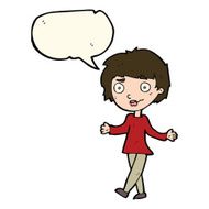 cartoon confused woman with speech bubble N60