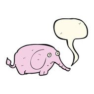 cartoon sad little elephant with speech bubble N7